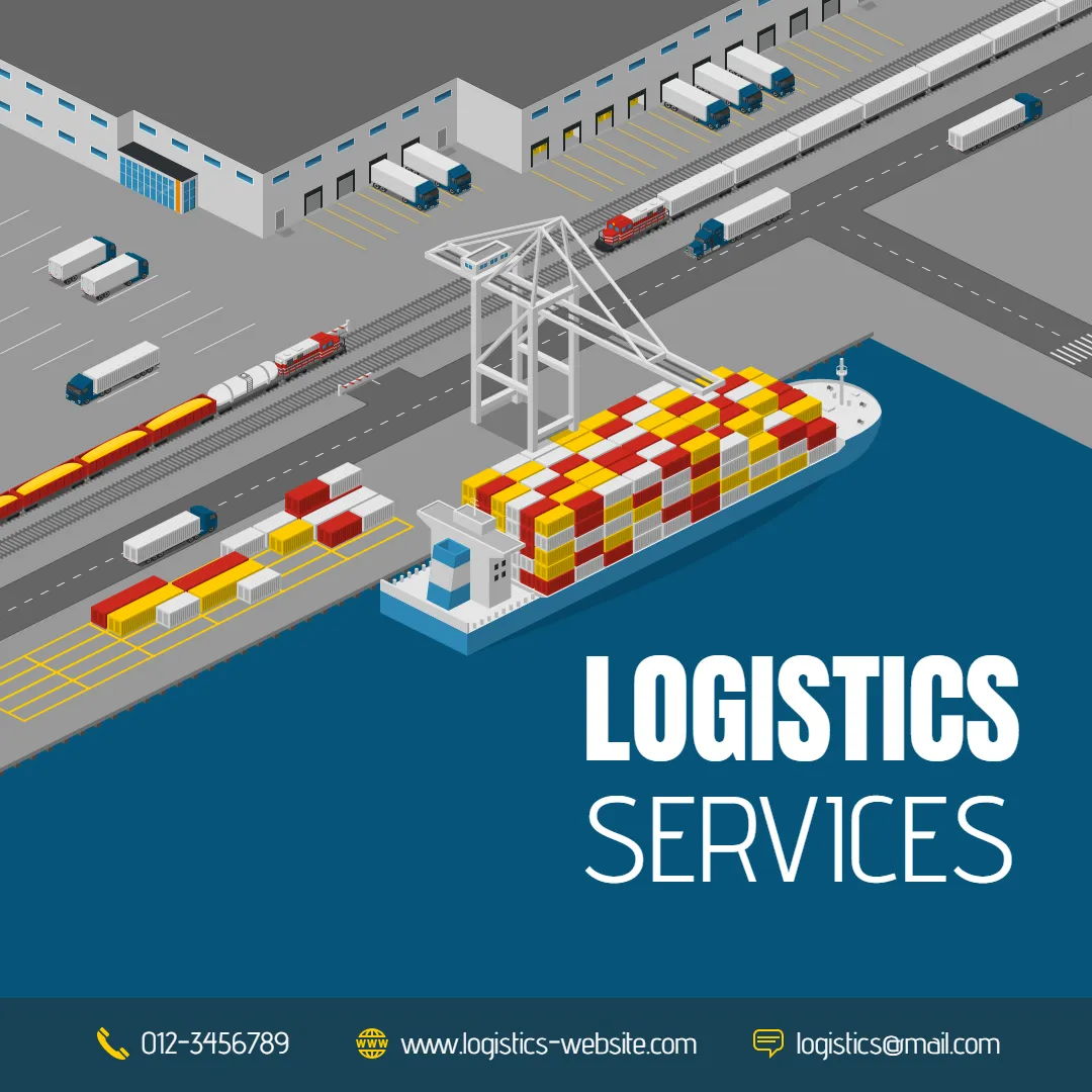 Logistics Services Social Media Template Logistics Services Social Media Template