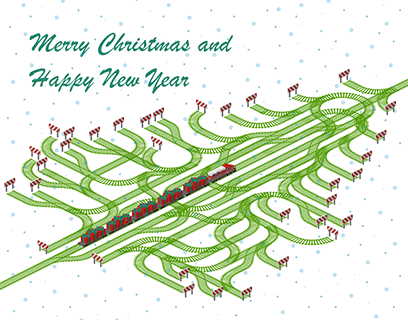 Merry Christmas Railroad Card